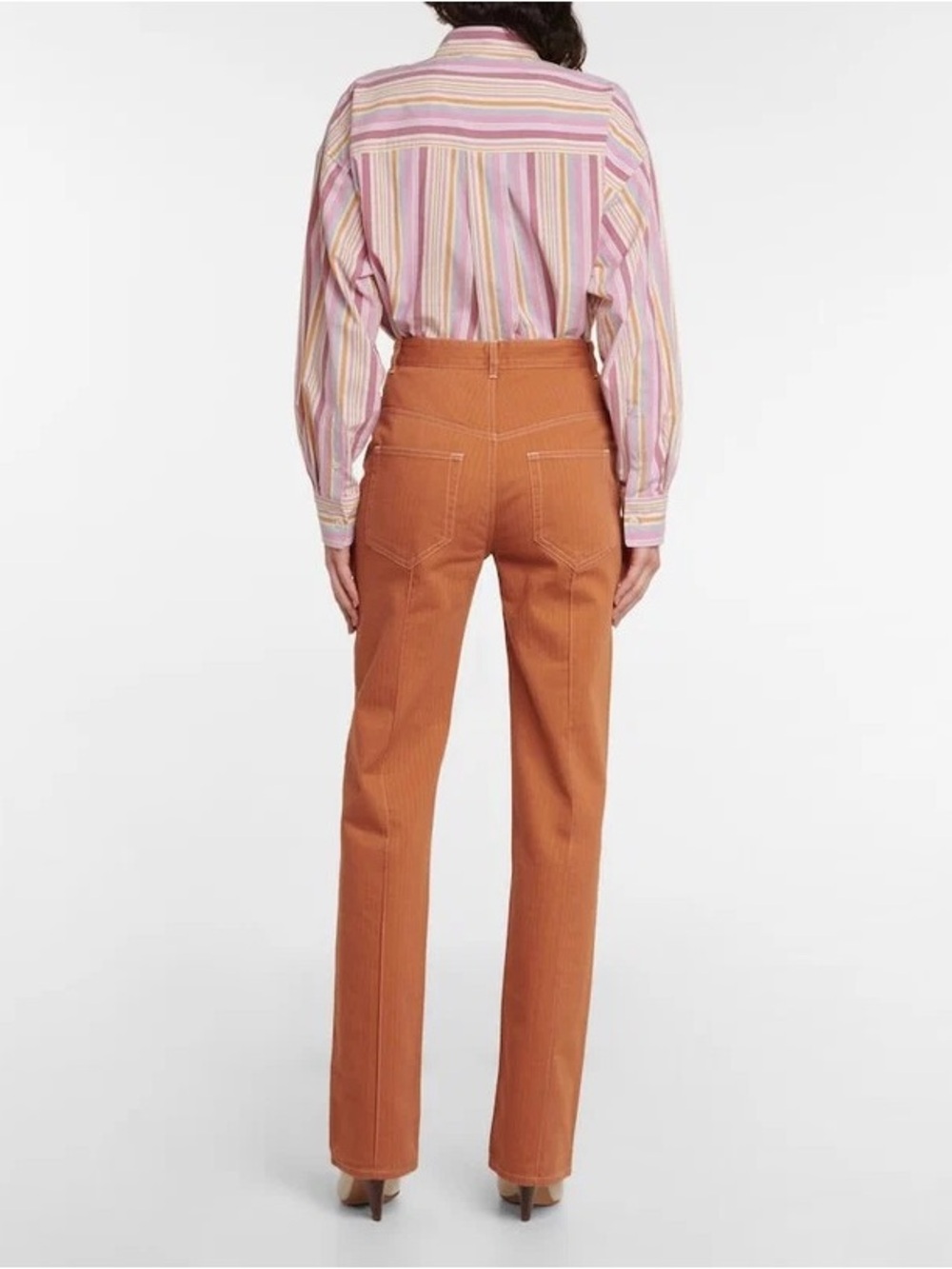New! Isabel Marant Pantalon Lirokae Terracotta Straight Pants Quiet Luxury🧡 S - Picture 8 of 11